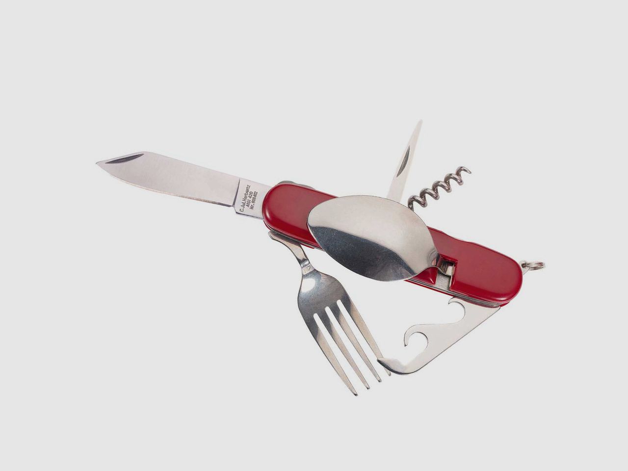 Campingbesteck Outdoor Herbertz Multitool mit 7 Funktionen LĂ¤nge 18,8 cm inklusive Nylon-Etui