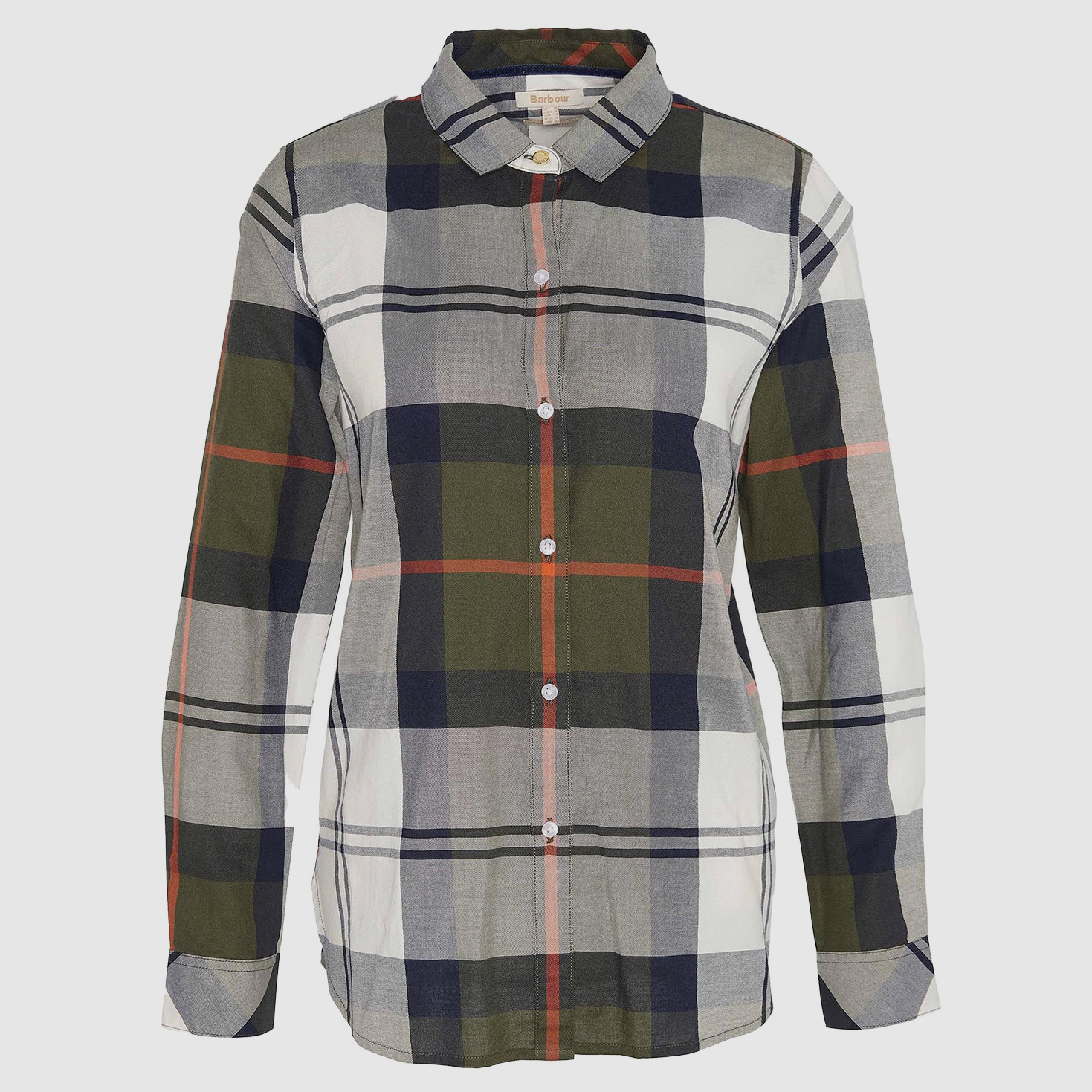 Barbour Bluse Moorland  Olive/Spiced pumpkin check