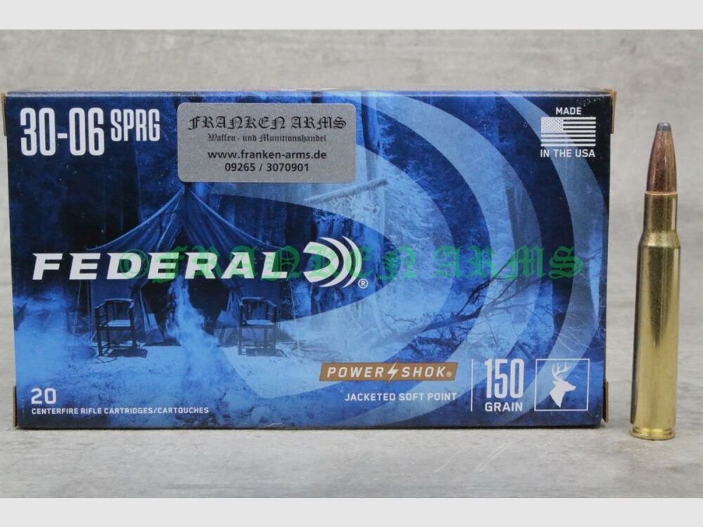 Federal	 Power Shok .30-06 Teilmantel 150gr. 9,7g 20 Stück Staffelpreise