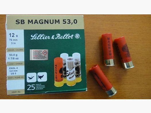 Sellier & Bellot Shells Plastic 12/76 53g-3,0mm