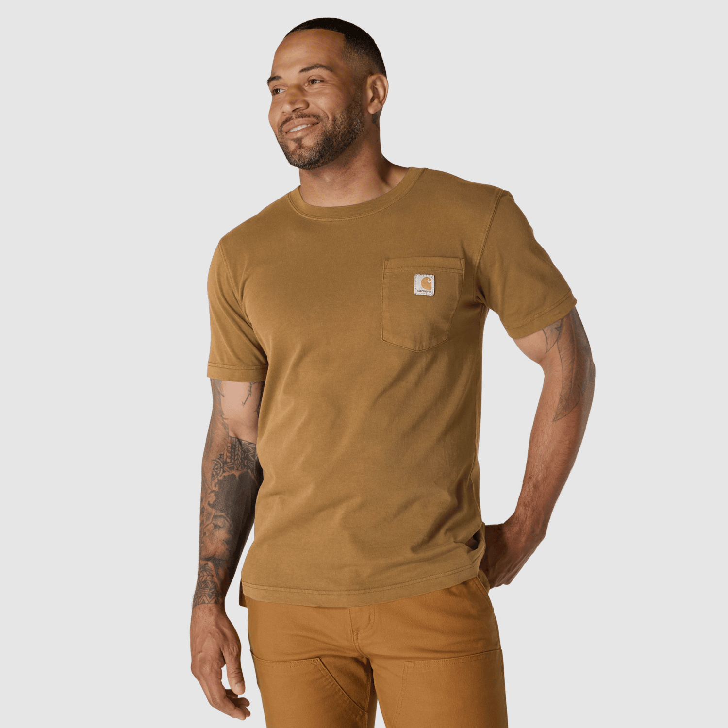 Carhartt Irvine Relaxed Garment Dyed T-Shirt Mężczyźni Carhartt Brązowy M