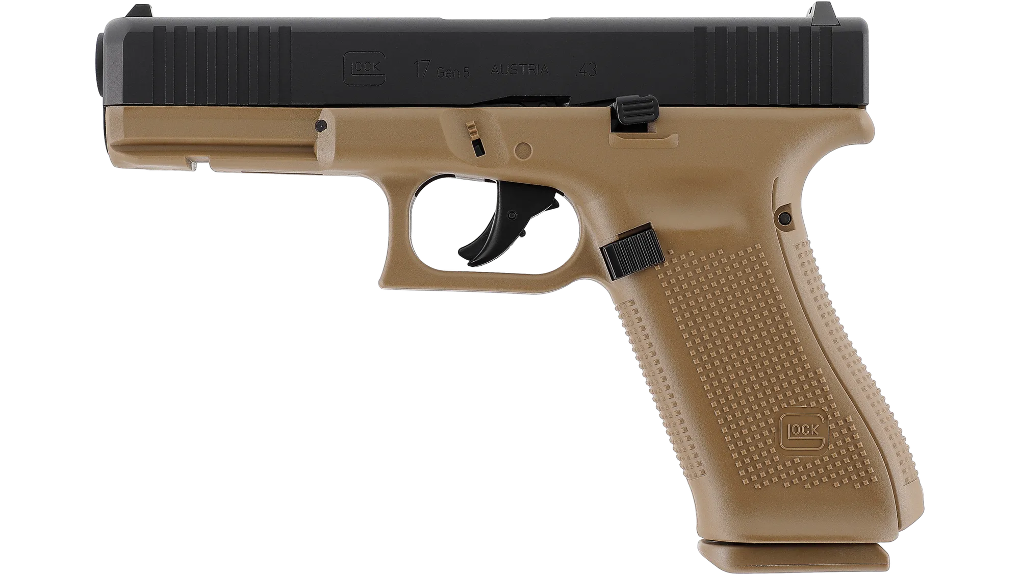 UMAREX GLOCK 17 GEN5 T4E Kal.43 Gummi Coyote mit 2 Magazinen