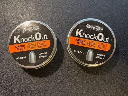 Diabolo JSB KO Slugs .216 5,5mm 200St. (2 Packungen = 400 St.) - gerne auch Preisvorschlag
