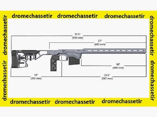 Chassis MDT ACC Savage 10 action courte, gris