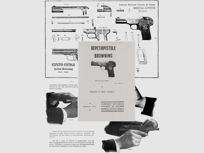 Nachdruck deutsche Bedienungsanleitung Pistole FN 1900 Cal .7,65