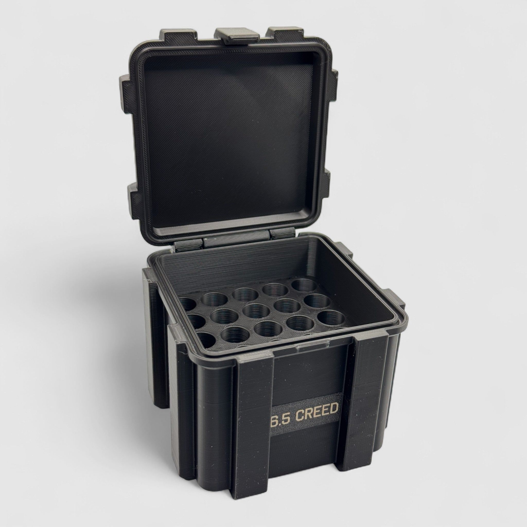 Filamelt ammunition box / 9.3x64 Brenneke / 'Flip lid' / cartridge box, ammo box