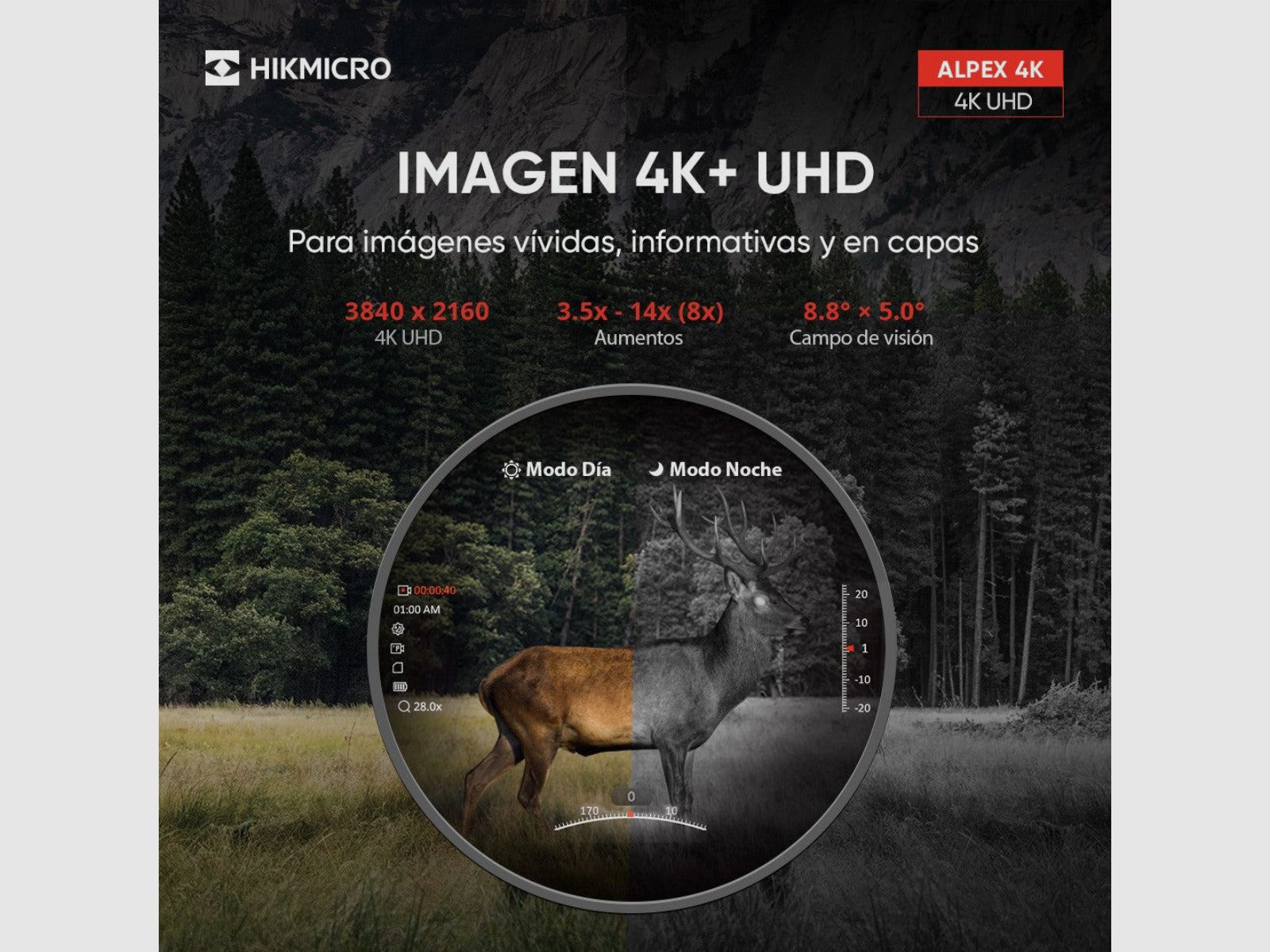 HIKMICRO Alpex LRF 4K A50EL Digitales Nachtsichtzielfernrohr, Bild 9 von 16