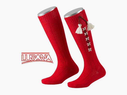 Lusana Kinder Kniestrumpf in Rot (21)