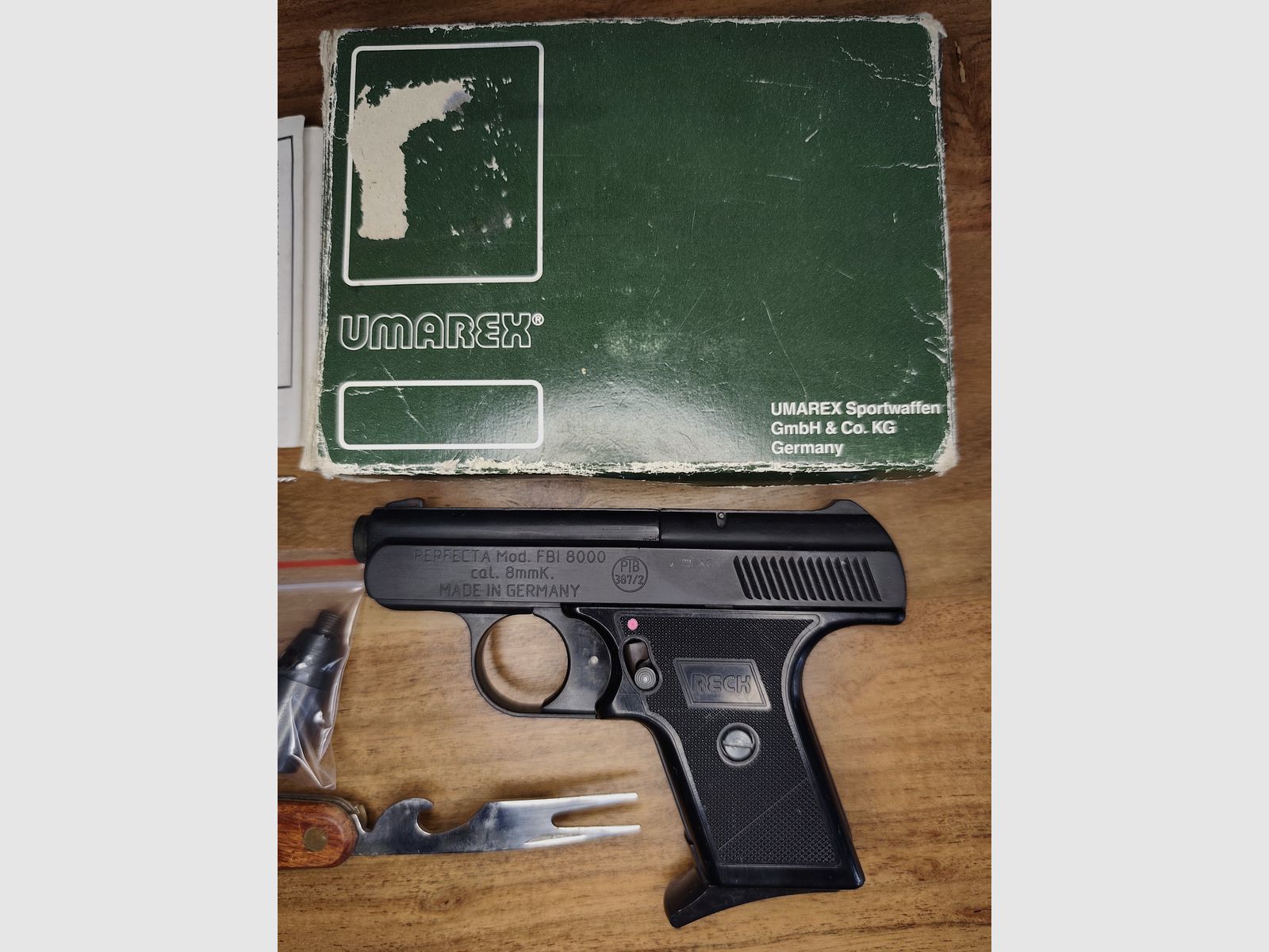 RECK Perfecta  Mod.FBI 8000 Kompletes Sammler - Set +CS Gas+Taschenmesser