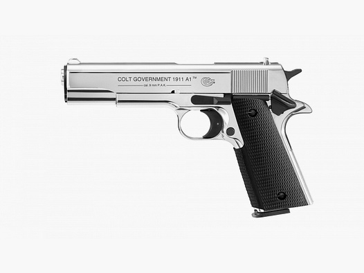 Colt Government 1911 A1 9mm P.A.K., polished chrome