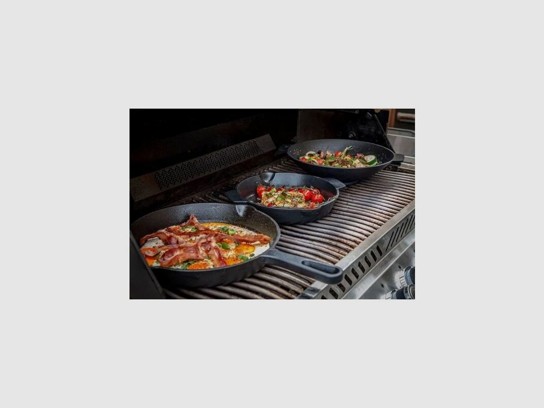 Grillfürst Gusseisen Wok mit 2 Griffen, Durchmesser 30cm