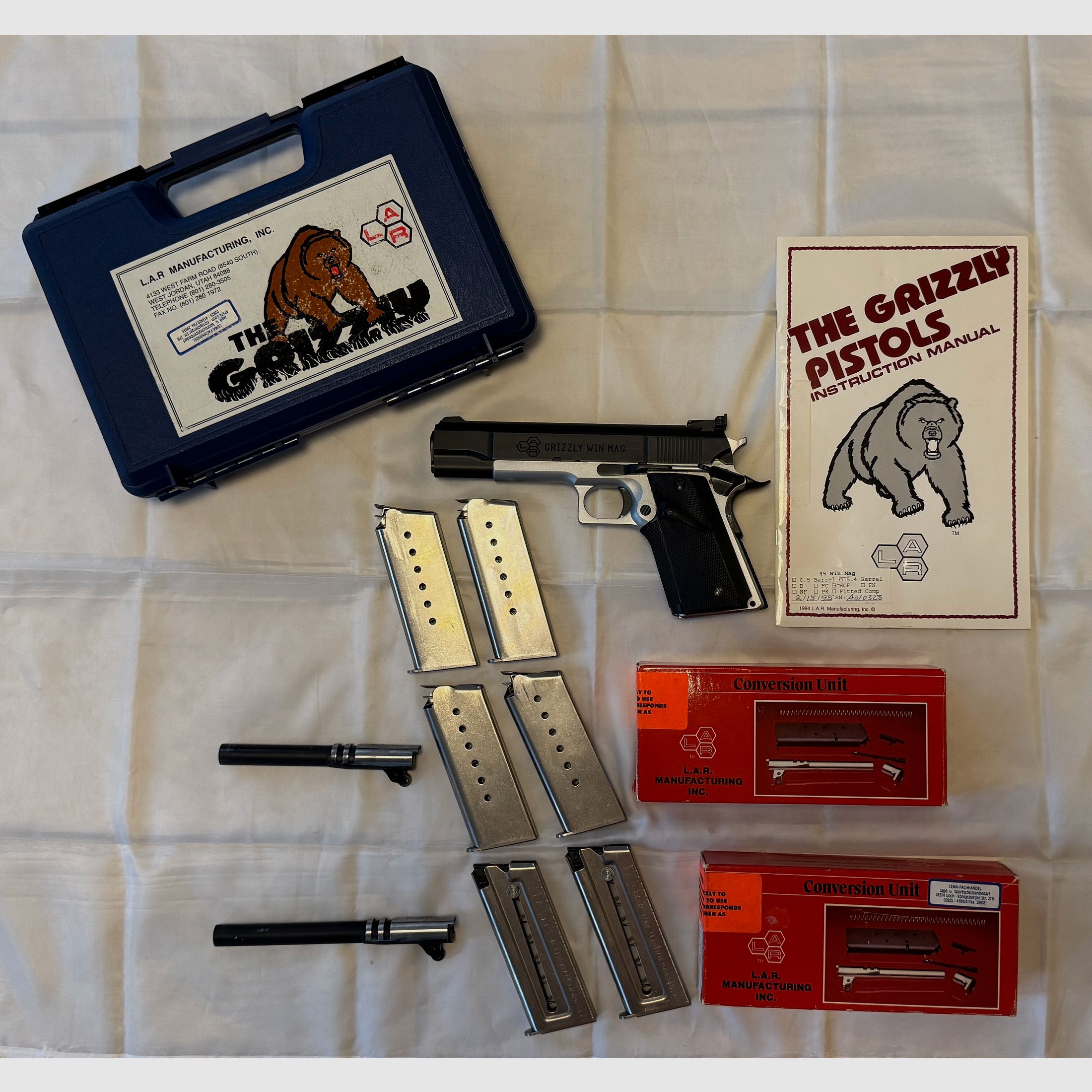L.A.R. Grizzly Mark 1 Duotone 45 Winmag, Wechselsysteme 45 ACP, 357 Magnum