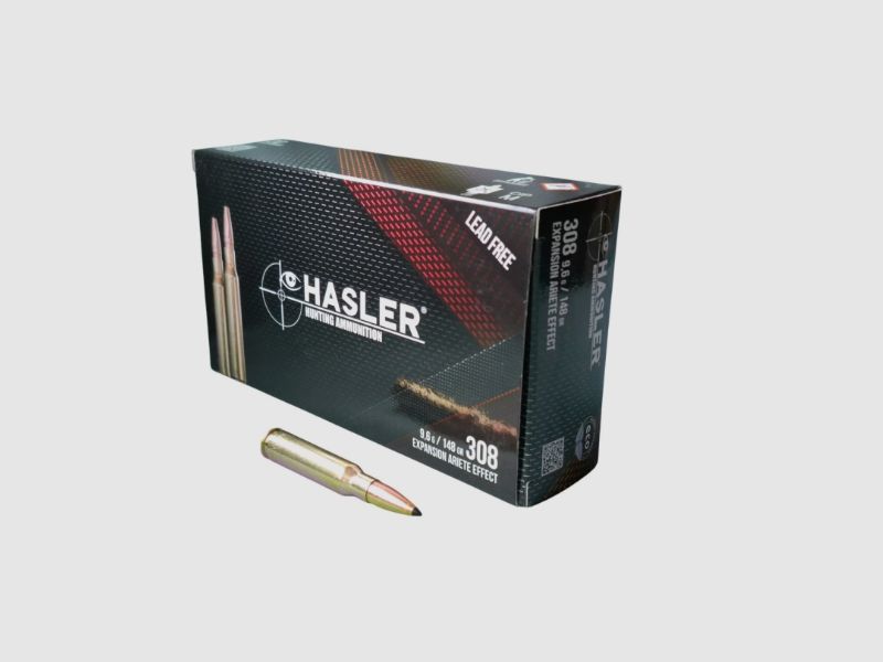 Hasler Ariete .308 Win. 9.6 grams / 148 grain 20 rounds – hunting ammunition #123806