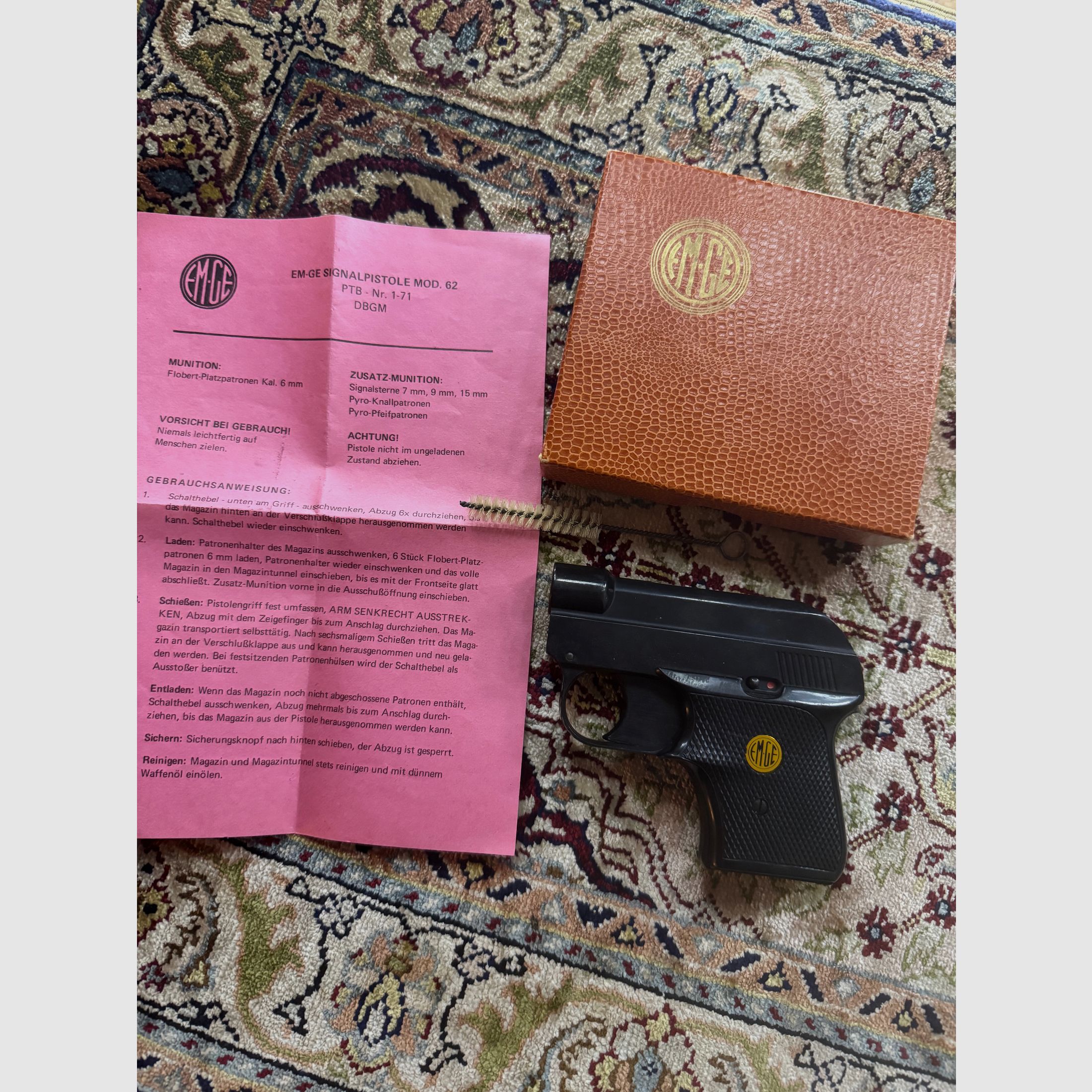 Modèle EM-GE 61 Pistolet Flobert 6mm RAR pour collectionneurs avec boîte d'origine