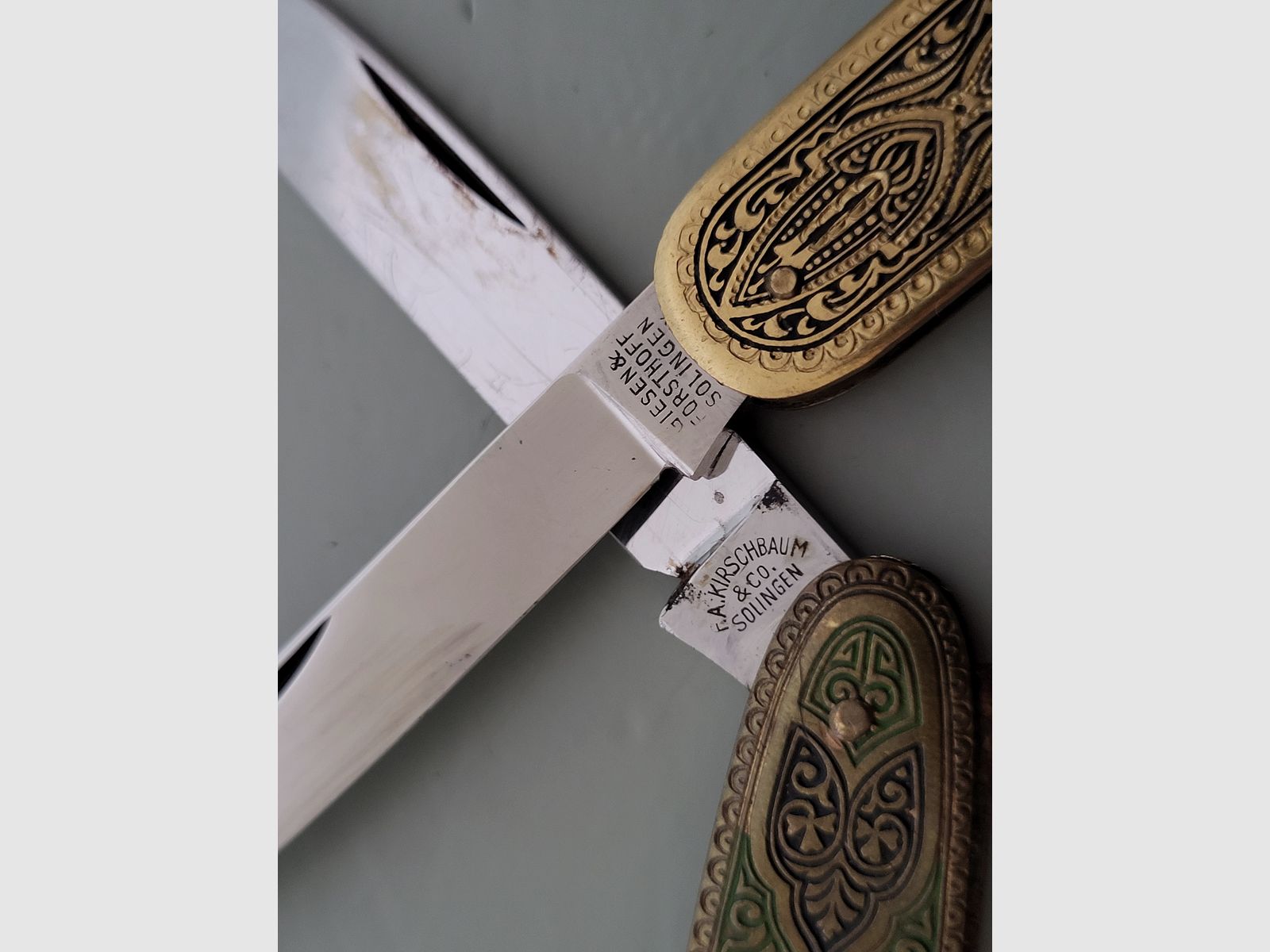 Toledo pocket knife - folding knife brass - Solingen - 1960s
