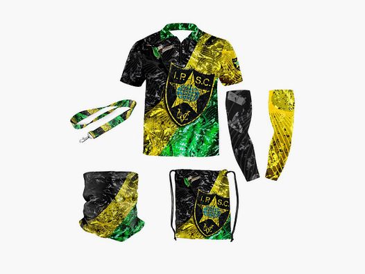 DED Sportswear Set IPSC Jamaika-Thema, Größe: 7XL, Benutzerdefinierter Name: Mit Benutzerdefiniertem Namen
