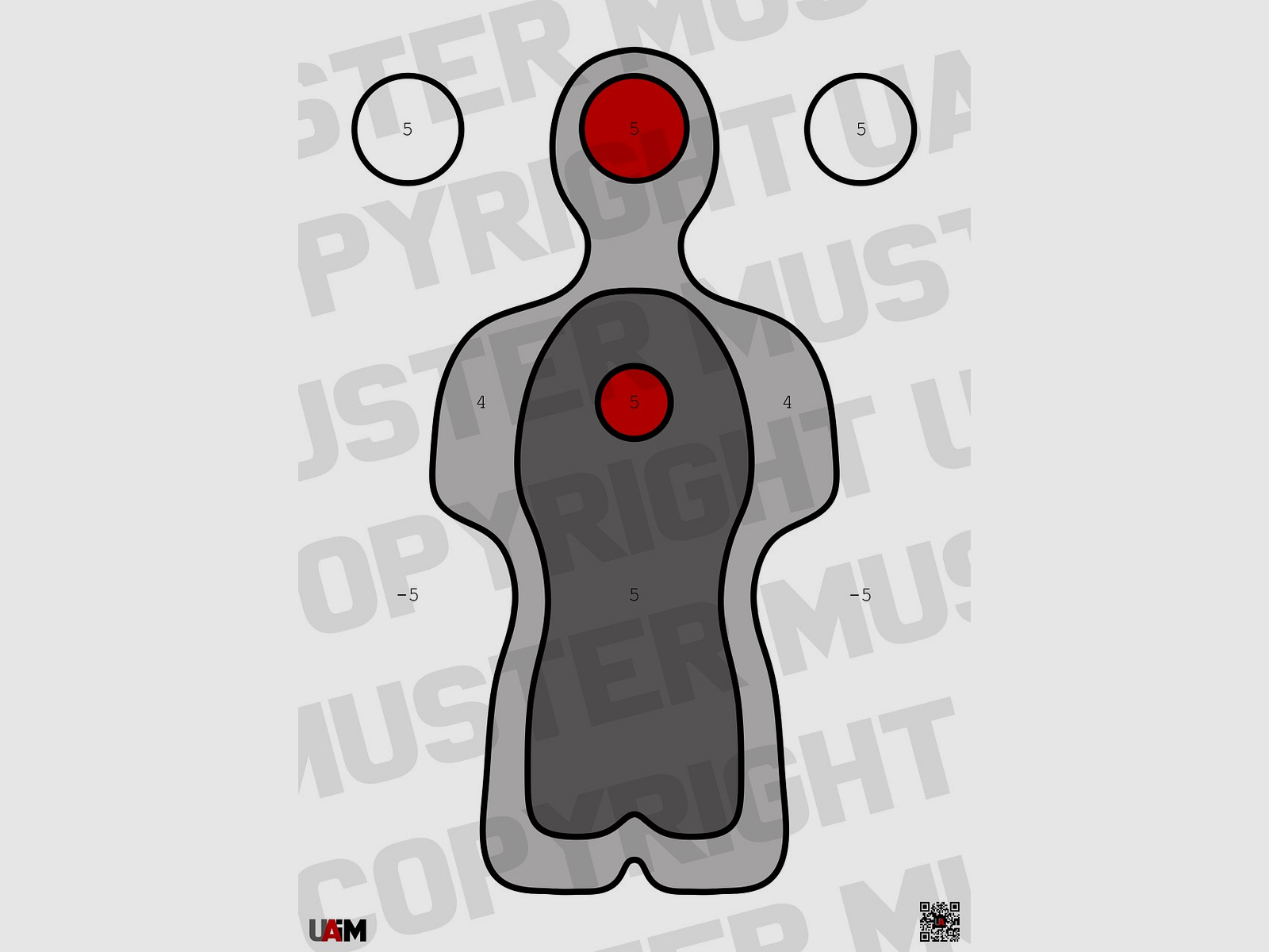 Cible silhouette DIN A1 cible de tir précise pour l'entraînement des autorités