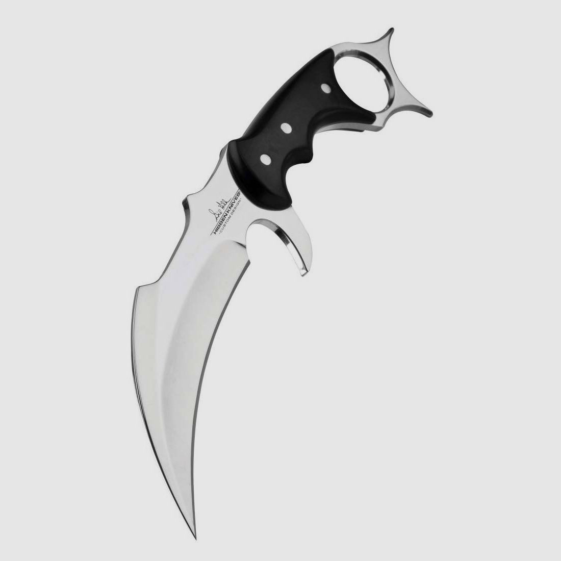 Messer mit Scheide aus schwarzem Leder