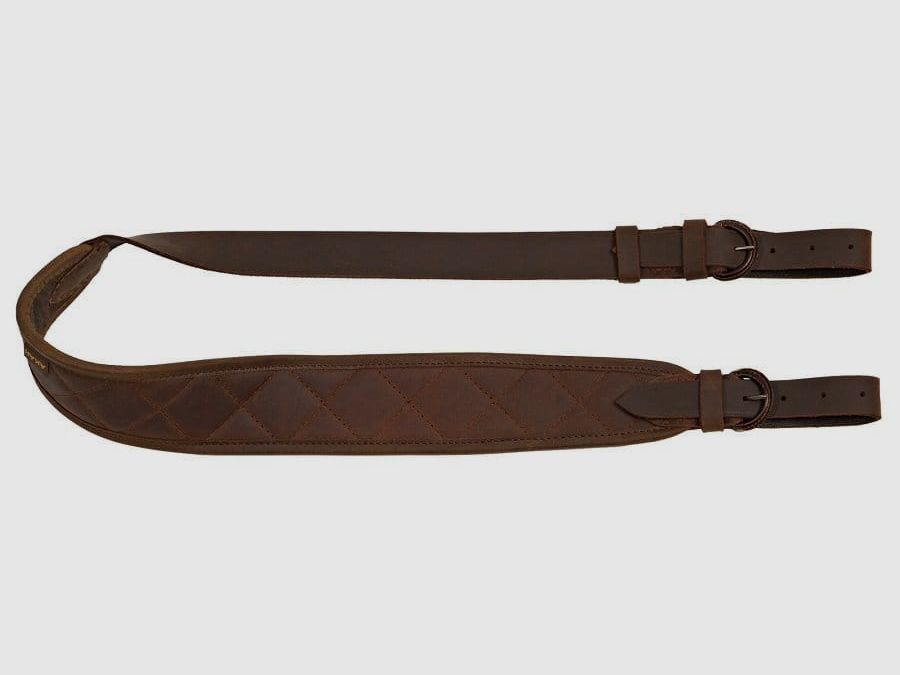 Correa de rifle AKAH de cuero de búfalo con acolchado acolchado