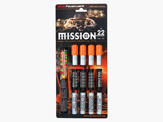 Fuego artificial Zink Signal Misión 22, 22 disparos