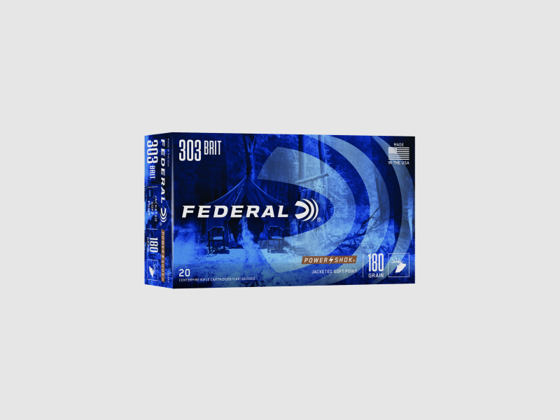 Federal Büchsenmunition .303 British 11,7 g / 180 gr Jacketed Soft Point Power Shok