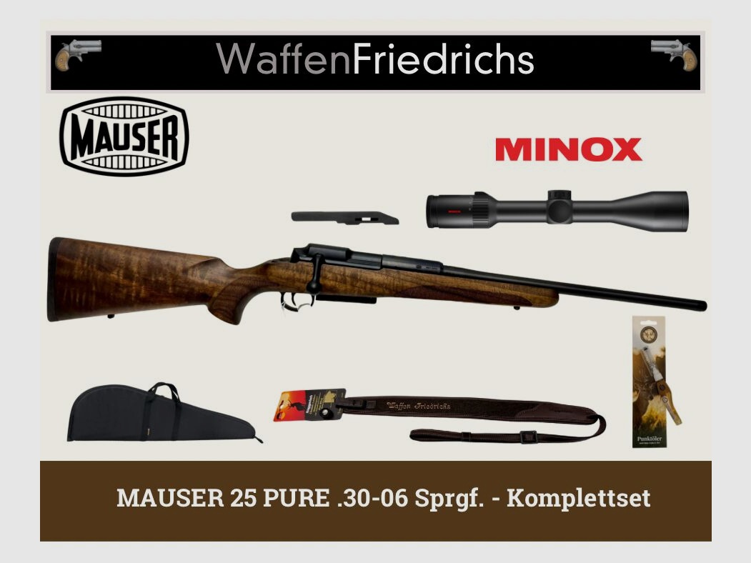MAUSER 25 PURE Ripetitore a Tratto Dritto Set Completo - Armi Friedrichs