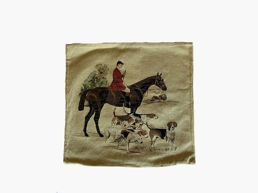 Lovergreen Kissen Motiv Kissen Jagdszene mit Pferd und Reitgerte
