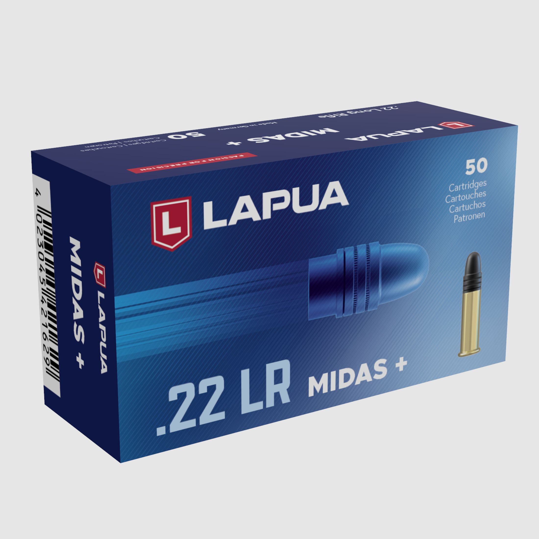 Lapua Midas+ .22 LR 2.59g 40gr rimfire factory-loaded sports shooting ammunition