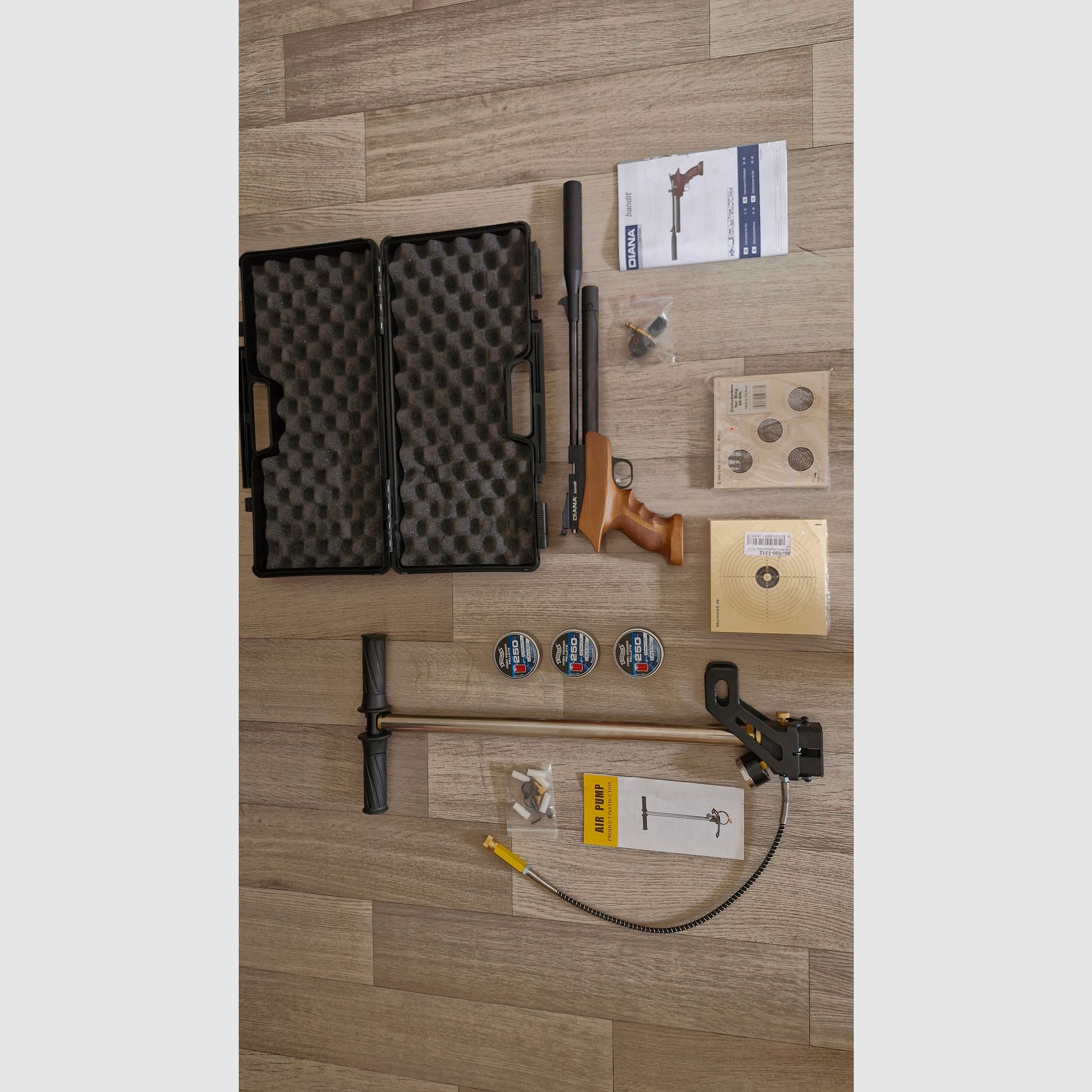 Diana Bandit Pressluftpistole + Pressluftpumpe Neu!