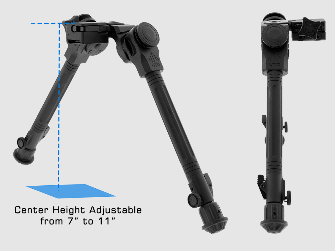 Picatinny Bipod UTG OVER BORE Hoogte 7,3" – 11,4" TL-BPOB01-A, afbeelding 2 van 10
