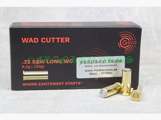 Geco .32 S&W long WC 100gr. 6,5g 50 pièces Prix dégressifs