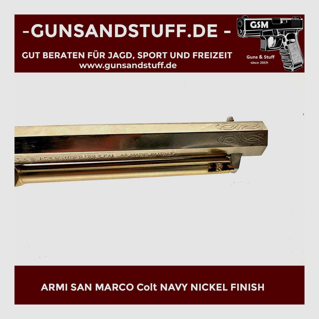ARMI SAN MARCO COLT NAVY .44 (CZARNY PROCH) NIKLOWE WYKOŃCZENIE