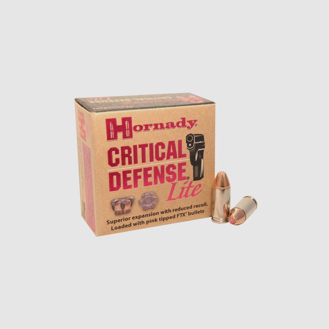 Hornady Critical Defense Lite 9mm Luger 100GR FTX 25 cartridges