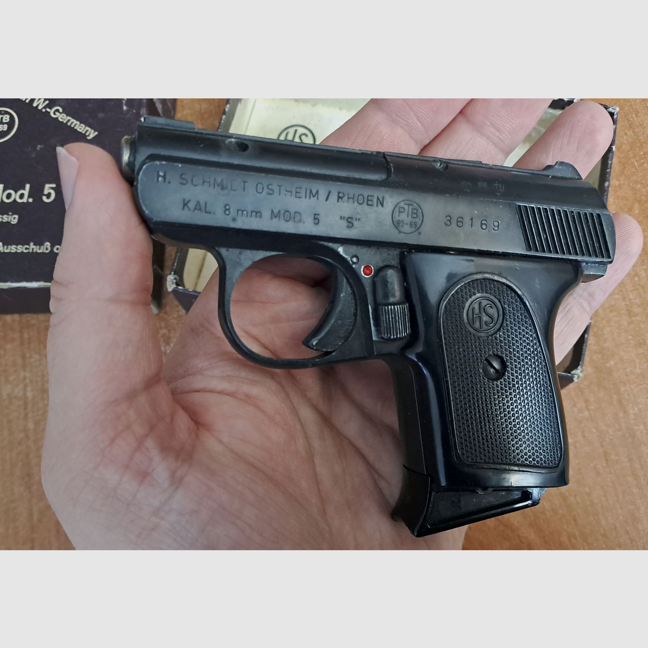 HS Mod.5 S pistolet startowy kal. 8 mm Knall/ PTB 99-69 z 1971 roku!