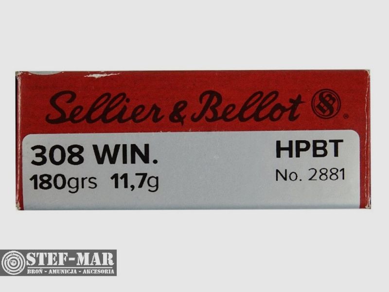 Amunicja Sellier & Bellot .308 Winchester HPBT 180grs/11.7g (20 szt.) [C12-1], zdjęcie 3 z 4