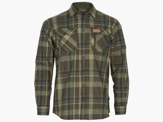 Men’s hunting shirt Pinewood Lappland Rough Flannel Shirt Green / Brown