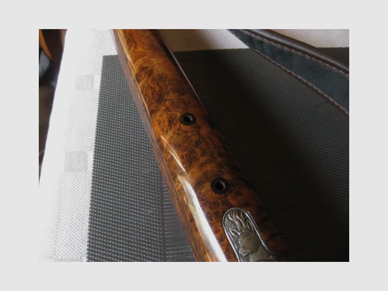 Absolutely UNIQUE COLLECTOR'S ITEM = Almost like new "Custom STEEL SYSTEM completion" with HAND-MODELED FULL ENGRAVINGS for R93, with custom-made right-handed semiweight stock and Category-11!! System is still one WITHOUT serial number!! Includes Blaser leather rifle sling!, image 14 of 17