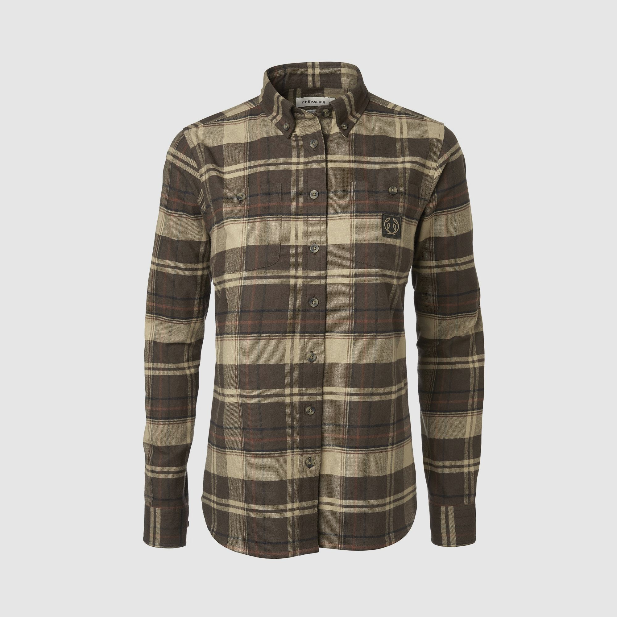 Chevalier Reiher Flanellhemd Damen, 36W, Soil Brown Checked