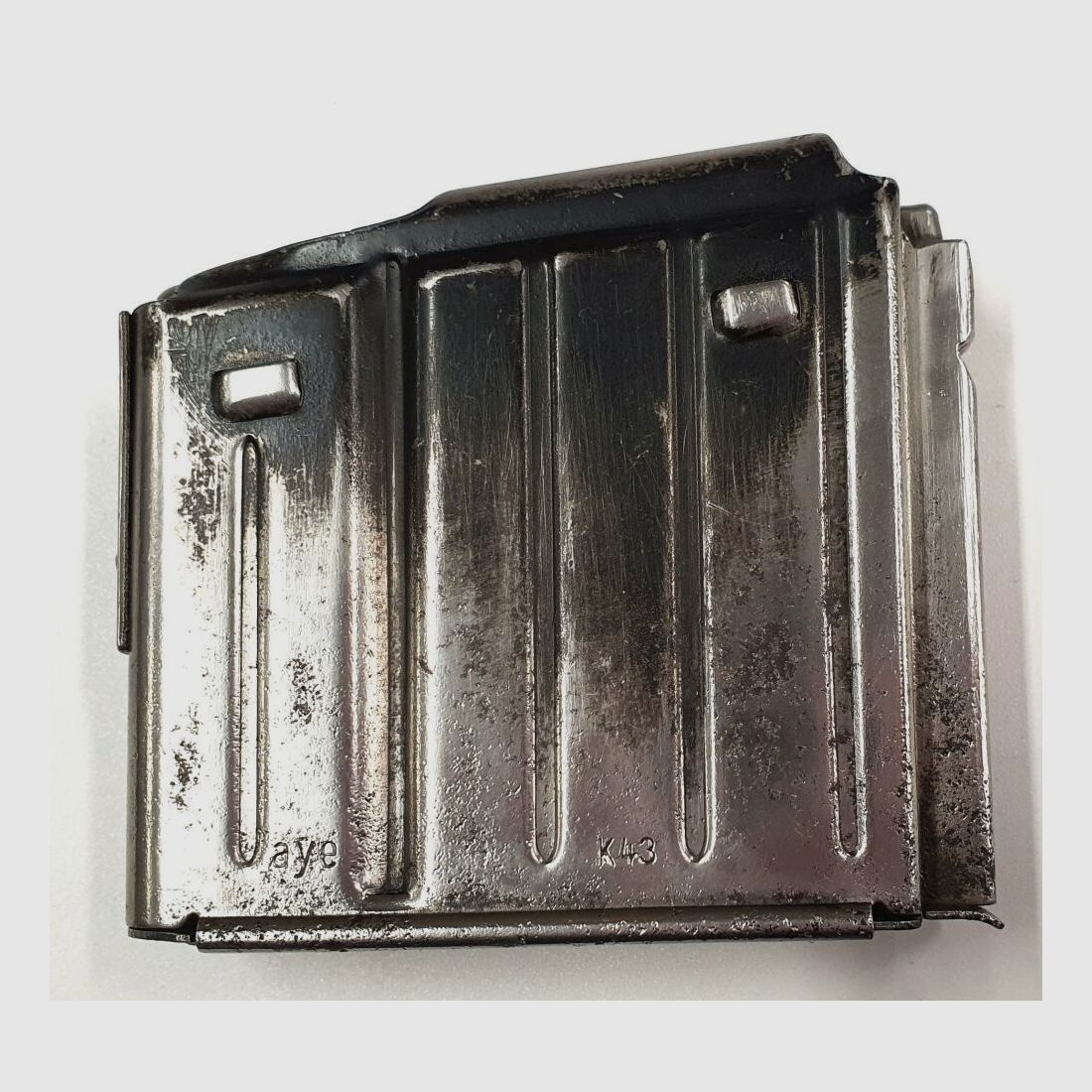 Olympia Büromaschinenwerke A.-G., Erfurt Mainzerhofplatz Seltenes Magazin für Gewehr 43 / Karabiner 43, G43 / K43 "aye"