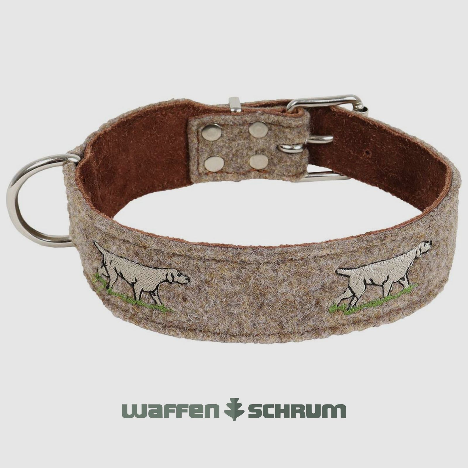 Collier pour chien AKAH avec étiquette d'adresse en feutre de laine et cuir de yak