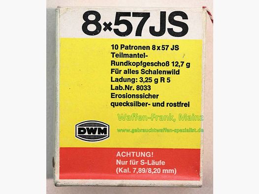 DWM, Karlsruhe Büchsenpatronen 8x57IS