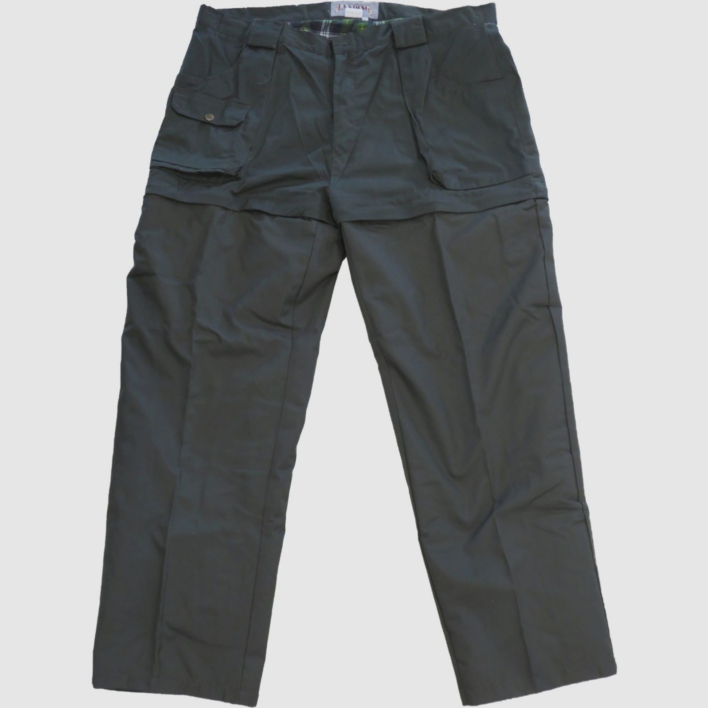 Winter gevoerde landing broek van groen nylon, afbeelding 1 van 3
