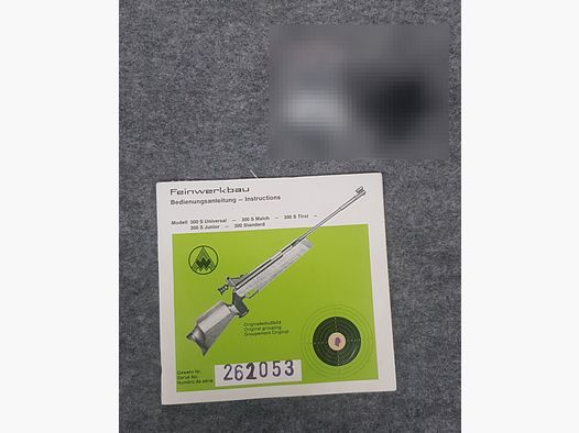 Feinwerkbau FWB Mod. 300S 300 Zubehör Diopter Beschreibung Bedienungsanleitung Luftpistole Luftgewehr KK Gewehr Co2 Pistole siehe Beschreibung. Preis ab
