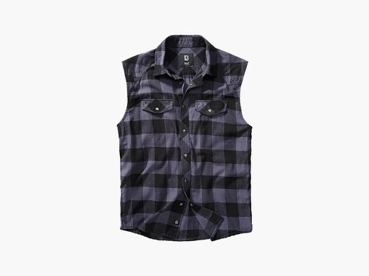 Brandit Brandit Hemd Checkshirt Sleeveless schwarz grau