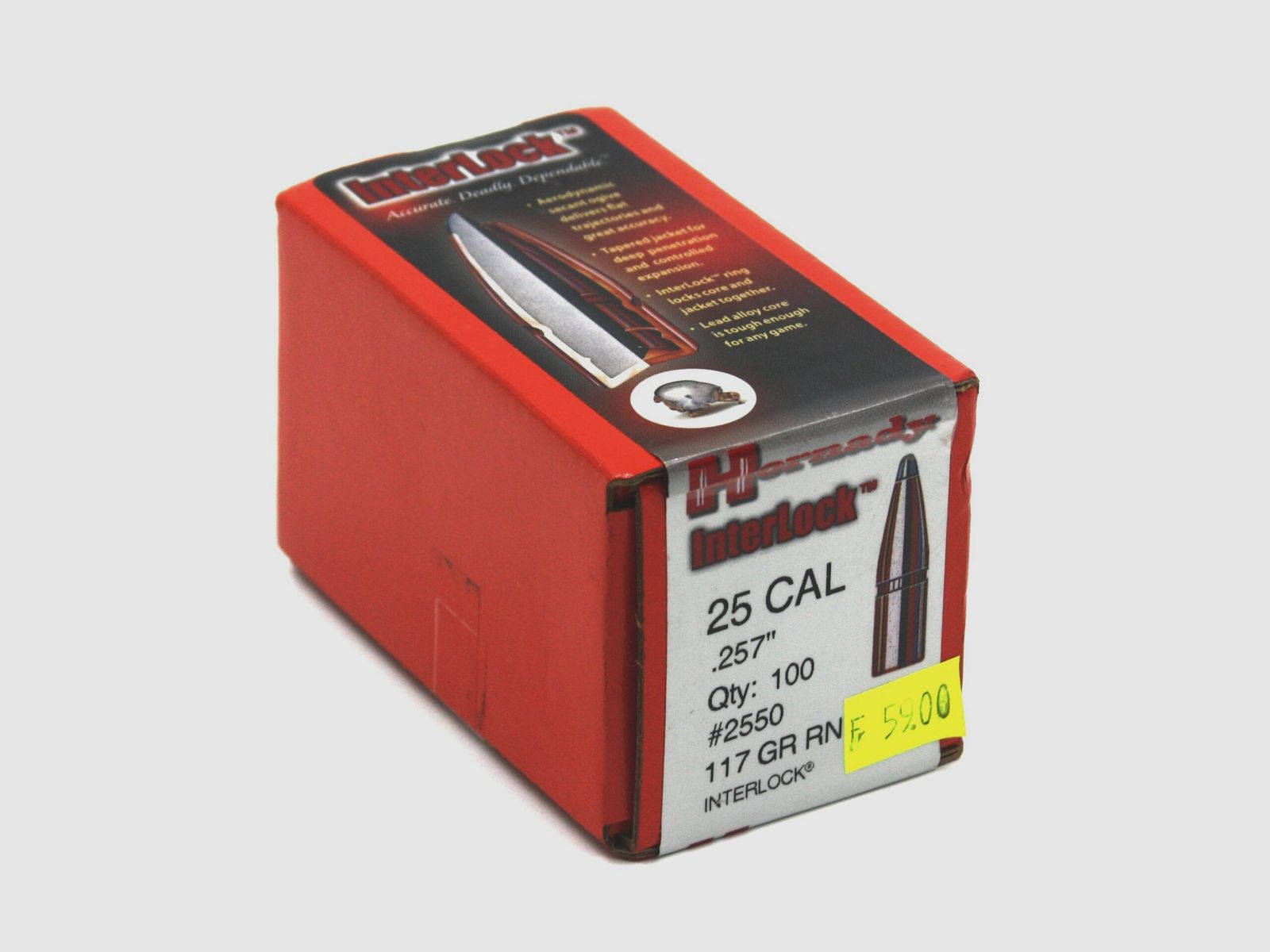 Büchsengeschosse, Hornady .257 FP, 60gr, 100Stk, .257 Weatherby