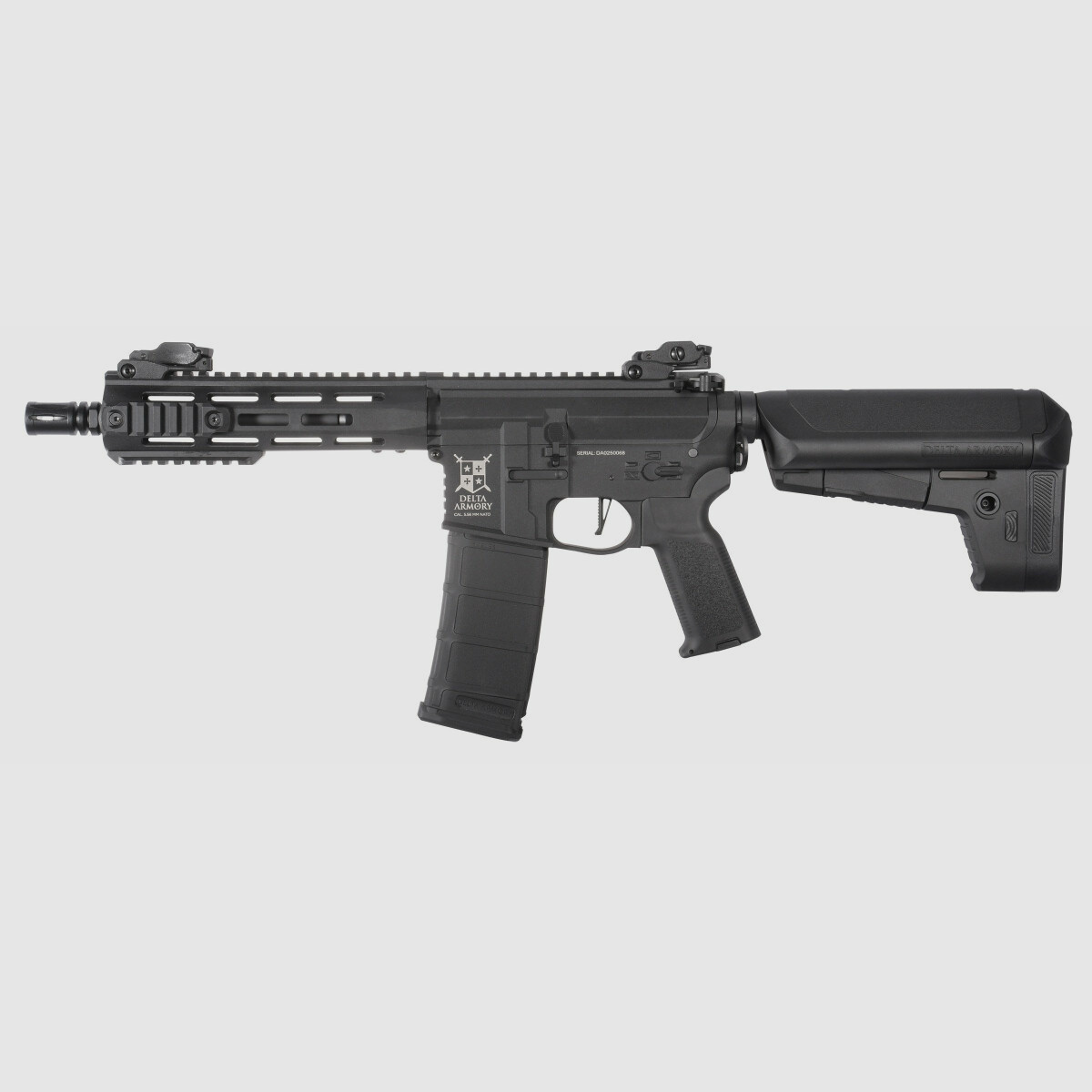 M4 AR15 M-LOK 8 Zoll CHARLIE Schwarz S-AEG Airsoft Gewehr Frei ab 18 Jahren | Delta Armory