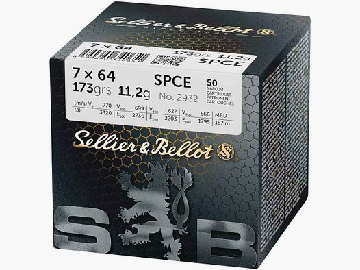 7x64 balle à enveloppe CE 11,2g/173grs. Sellier & Bellot