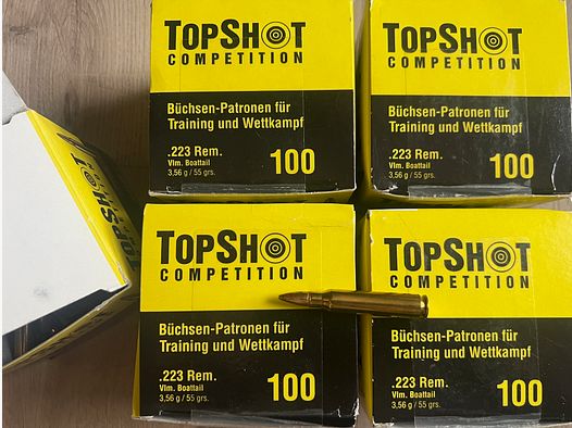 TopShot Competition .223 Rem 55 gr FMJ BT – 400 Schuss – Neu
