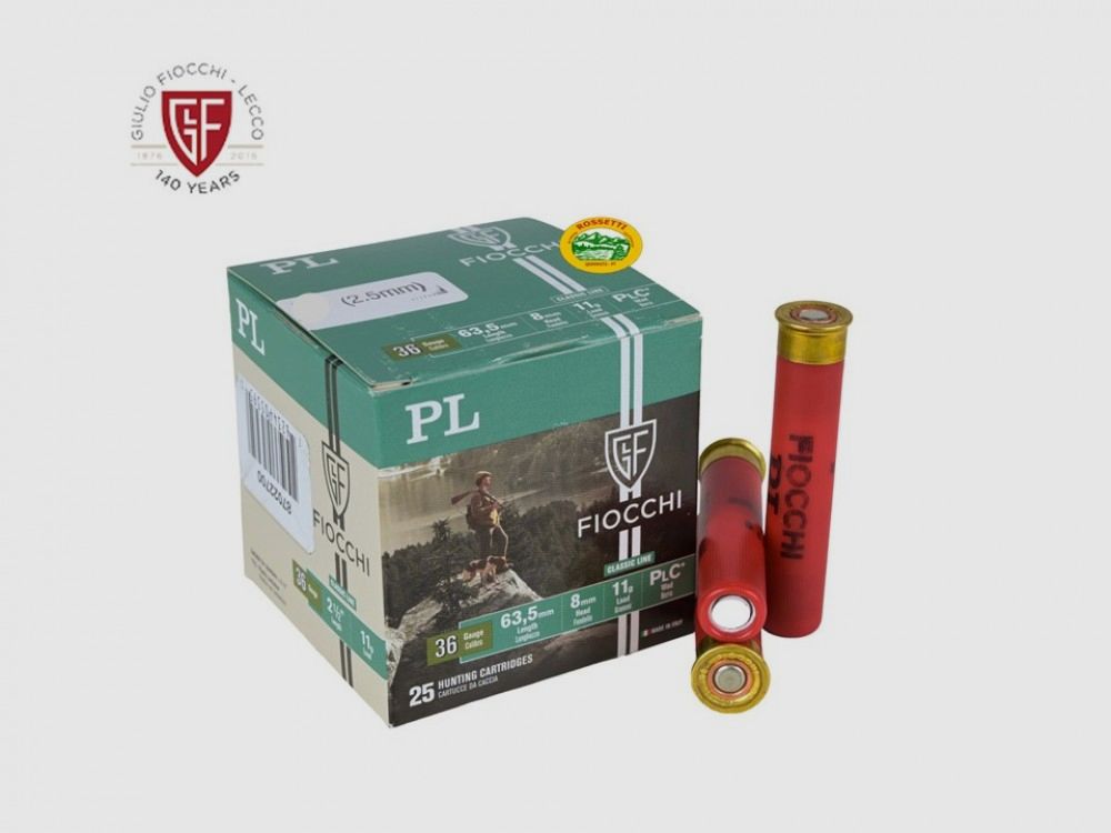 FIOCCHI Patronen PL36 Kal.36 gr.11 pb.10