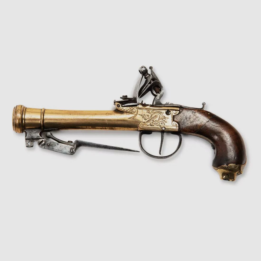 Steinschloss Pistole Tromblon Antik